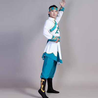 森喜图少数名族蒙古族舞蹈服装男冬季艺考服蒙族草原摔跤舞民族袍