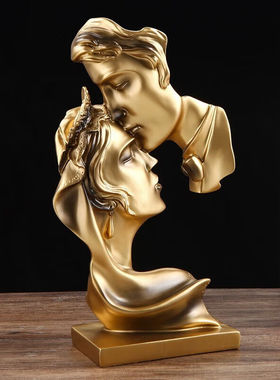 木丁丁创意人物摆件工艺品玄关客厅电视柜酒柜书房家居装饰乔迁礼