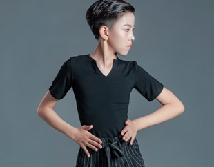 男童拉丁舞练功服儿童专业考级比赛舞蹈服男孩拉丁训练标准服套装