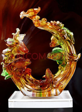 琉璃鱼摆件工艺品金玉满堂创意家居客厅电视柜酒柜装饰品送闺蜜结