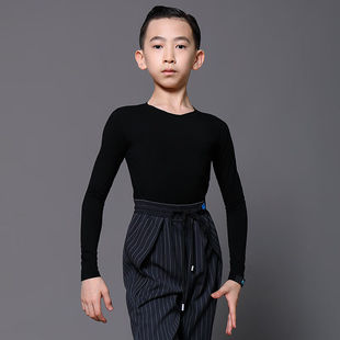 橦舟渡拉丁舞比赛服男童茜卡索服秋冬长袖训练服上衣男孩舞蹈比赛
