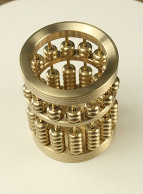 流彗黄铜一亿小目标摆件黄铜一个亿小目标转转手把件办公室桌面旋