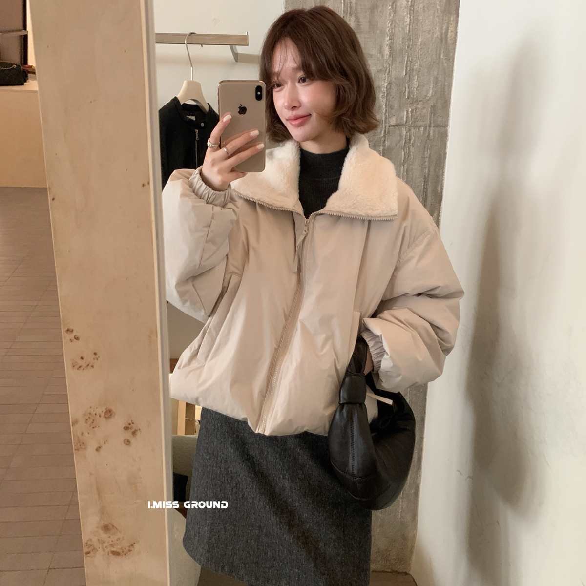 IMISS-冬上新韩标高品质毛毛领羽绒服(含50白鸭绒)