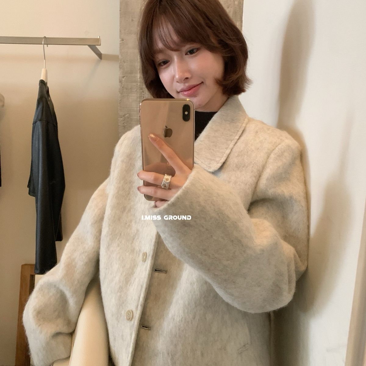 IMISS-冬上新韩标升级羽绒里衬高品质翻领羽绒服(含50白鸭绒)