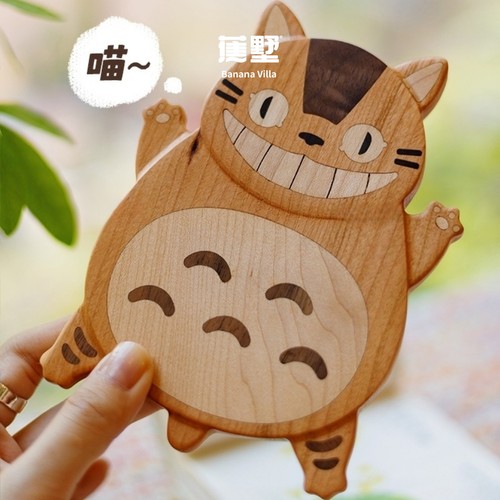蕉墅家居猫巴士杯垫实木隔热垫防烫可爱摆件餐桌好物磁吸冰箱贴