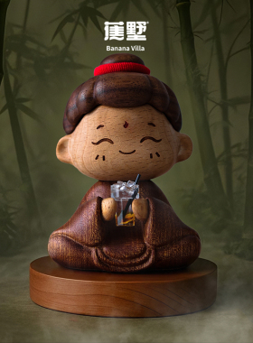 蕉墅我佛持杯潮州圣杯礼赞摆件可爱创意玄关桌家居装饰乔迁礼物