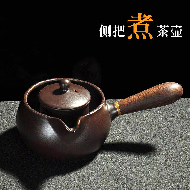 唐丰（TANGFENG）陶瓷茶壶煮茶器黑檀侧把单壶功夫茶具电陶炉普洱