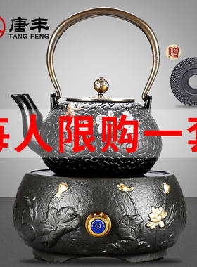 唐丰仿日南部大铁壶手工铸铁壶电陶炉泡茶煮茶器茶具套装送壶垫叉