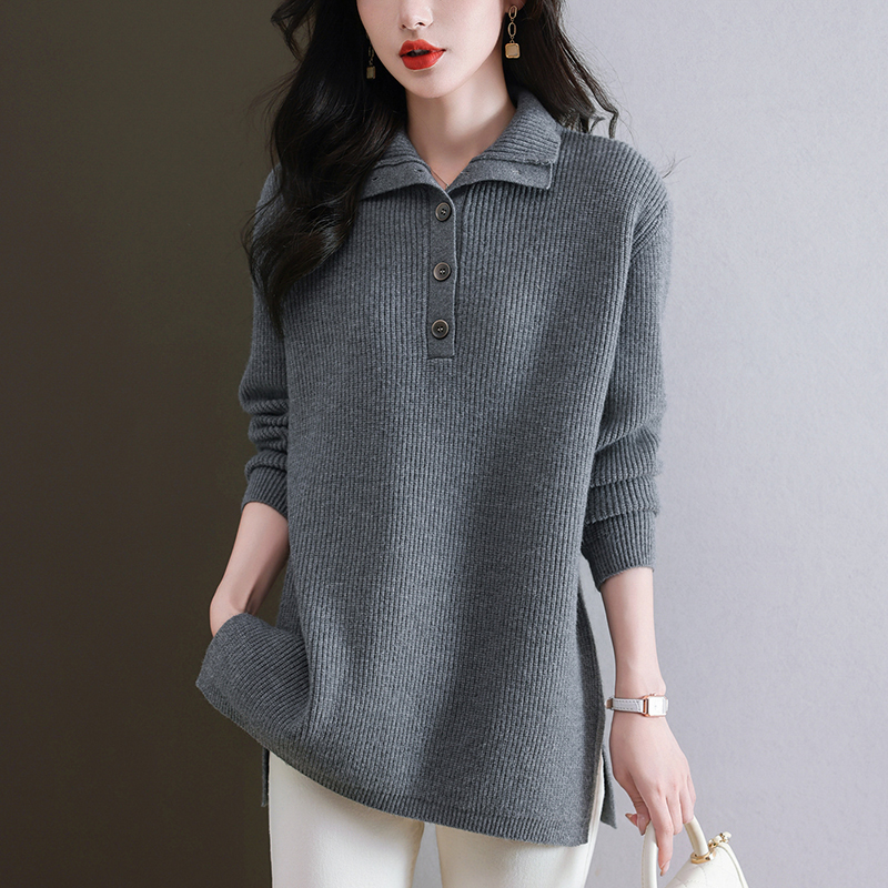 奥特莱斯外贸折扣清仓尾货女装秋冬洋气中长款宽松大码毛衣针织衫