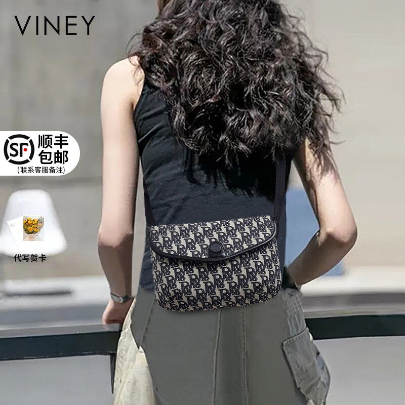 Viney包包2025新款包包女包斜挎包2024时尚腰包胸包帆布腋下小包