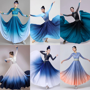 出租新款蒙古舞蹈服演出服女成人艺考民族表演服大摆裙练习裙长款