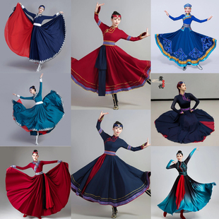 出租新款蒙古服大摆裙少数民族练习裙艺考服装演出服舞蹈服连衣裙