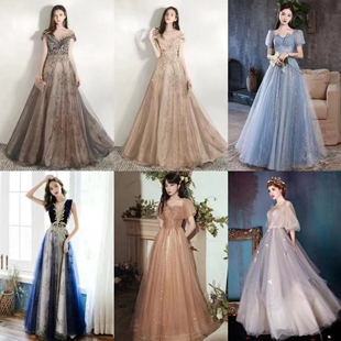 出租赁礼服2023年新款轻奢高级感定制晚礼服主持人年会连衣裙服装