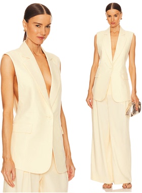 2024春夏秋冬新款女装无袖背心外套西裤坎肩上衣西装马甲套装时尚