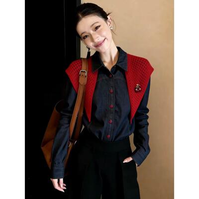 2026早春牛仔披肩衬衫