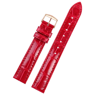 适配浪琴黛绰维纳L5.255/512系列美洲鳄鱼皮手表带女真皮表链15mm