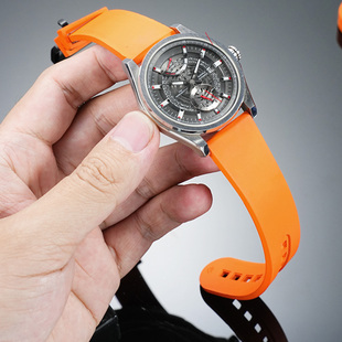 金予适用Blancpain宝珀五十噚50寻5015 5200氟橡胶手表带男士23mm