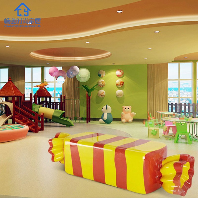 玻璃钢座椅糖果坐凳公共休息椅幼儿园儿童椅子商场休闲椅户外长凳