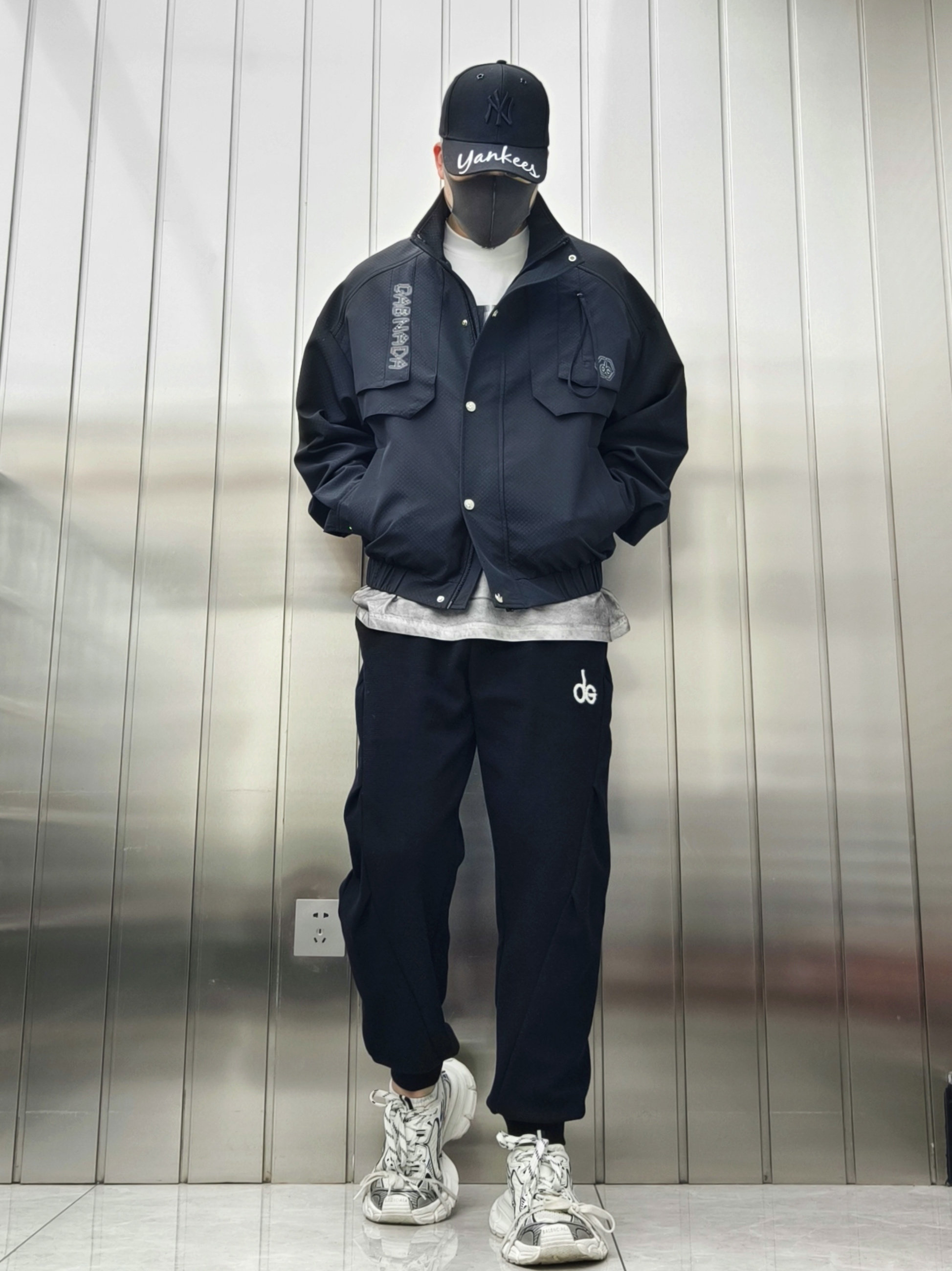立领春秋宽松分割裁剪夹克