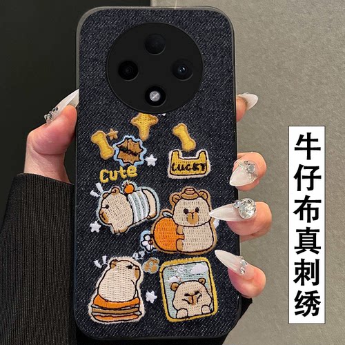 真刺绣牛仔布艺  不掉色 不脱丝