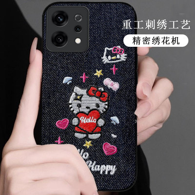 布艺真刺绣适用OPPOReno14手机壳防摔12秋冬7se冬天14保护套8保暖4高级感8+外壳12新款10+全包10硅胶9+