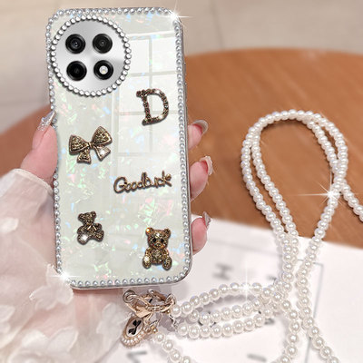 卡通贝壳斜跨适用oneplus一加Ace5手机壳女款Ace2Pro防摔11高级感Ace3外壳13新款8全包9Pro网红8T/2025年Ace2