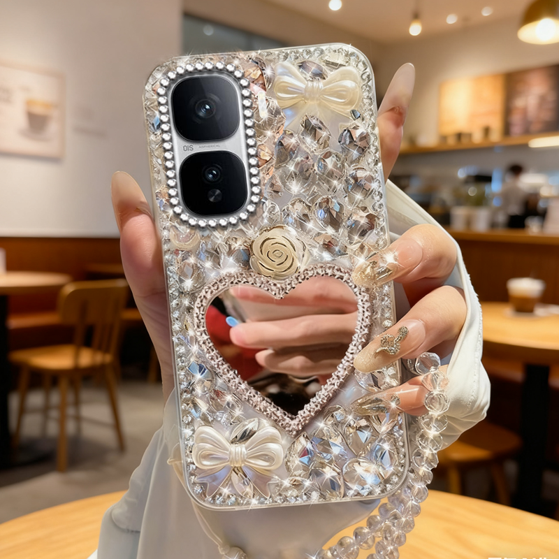 2026高端镶钻补妆镜适用iQOONeo10手机壳小众z10x奢华6SE高级感U3新品5防摔11满钻9水钻7保护套8SE新款7SE