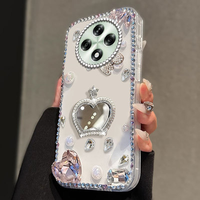 水钻带镜子适用OPPOA3 5G手机壳高级感K9s透明A2m小众R11Plus/2025年A3女款11网红K5全包K9x防摔R11镶钻A6