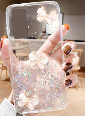 透明奢华水钻蝴蝶适用新品vivoX60PRO十+手机壳x60曲屏版手机外壳曲面屏女款2021新款潮牌女硅胶vovo软vivi壳