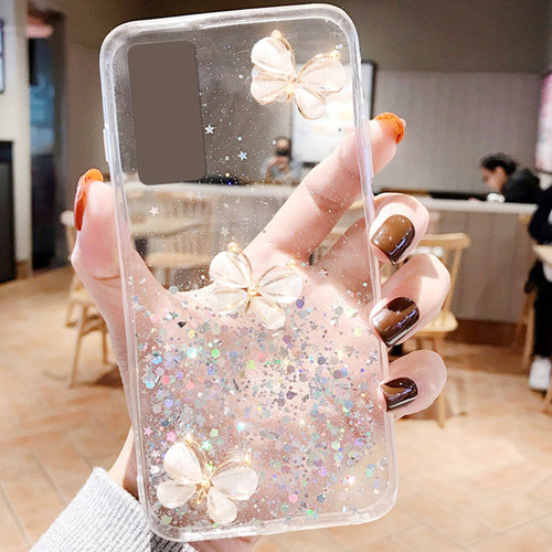 透明奢华水钻蝴蝶适用vivi手机壳