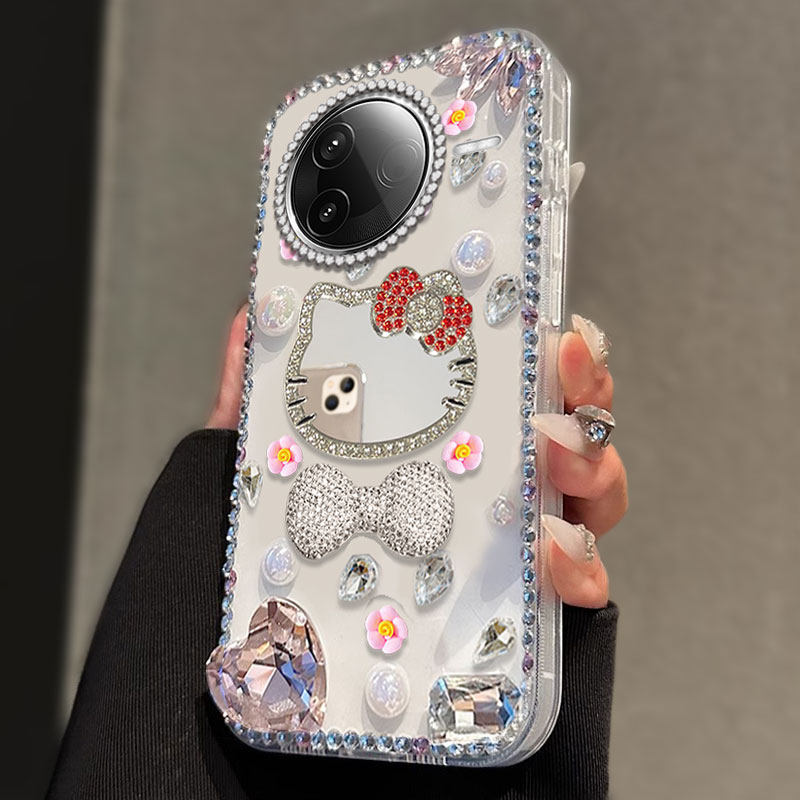 奢华高级水钻适用红米K80手机壳保护套12S女款Note13Pro+/2025年Civi5透明12镶钻K80至尊版全包12极速版新品2