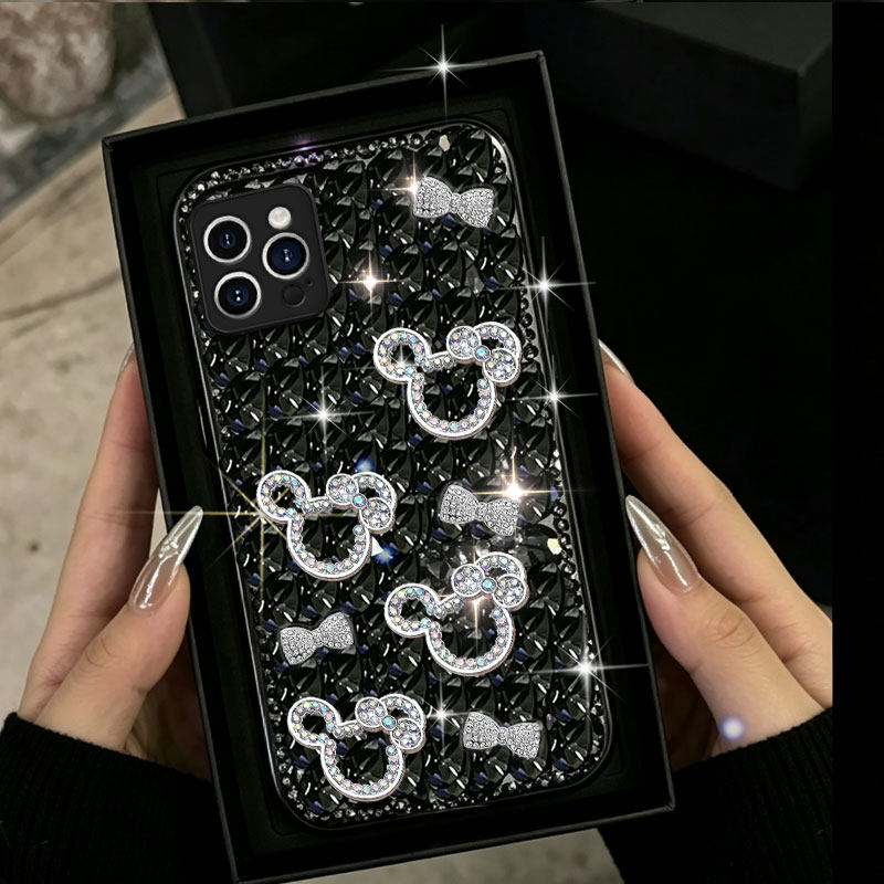 高级灰色奢华满钻适用苹果iPhone16ProMax手机壳小众8保护套14冬6闪钻XR网红7Plus全包14镶钻12Mini防摔XS