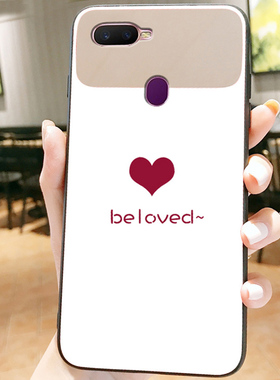 白色爱心玻璃镜面适用于OPPOA7X手机壳女潮网红ins风k1软胶r15x壳2021年新款renoace女士ax7新品opa/oppa女款