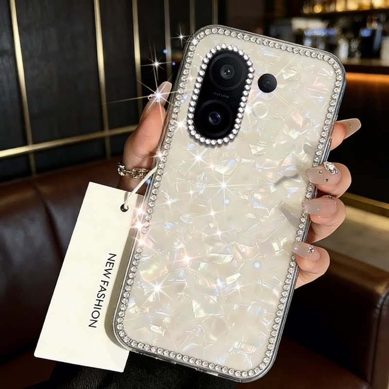 高级镶钻七彩贝壳适用vivoS30手机壳/2026年S50新品X200新款X23小众S19硅胶S30mini外壳X200mini网红Y300全包