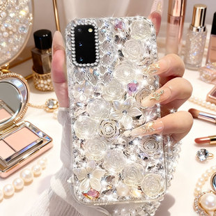 马年新款镶钻奢华适用三星GalaxyS20手机壳过年S21+满钻S24新品S25水钻S21fe高端S21防摔S8外壳S23Ultra小众