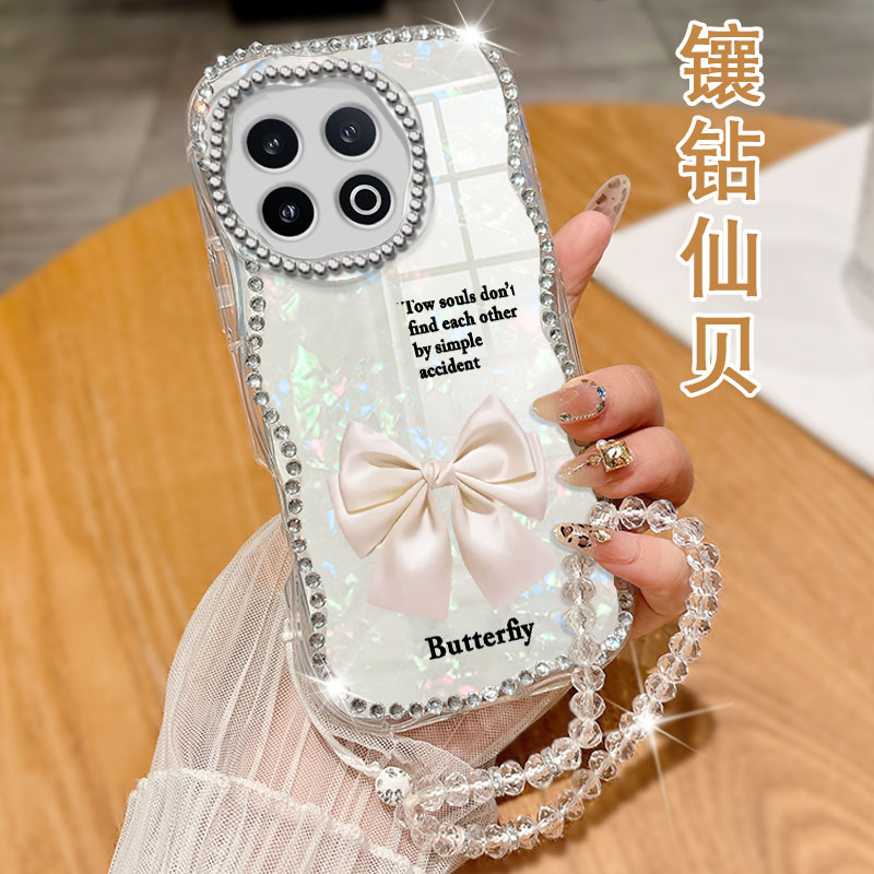 奶油纹镶钻贝壳，不掉钻，不发黄
