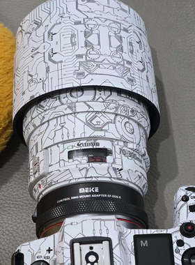 适用佳能EF70-300mm/F4-5.6 is白色镜头一代贴纸保护贴膜防刮无痕