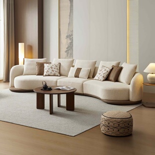 全友家居门店同款 鹅毛抱枕异一字型直排羊毛混纺布艺沙发 210062