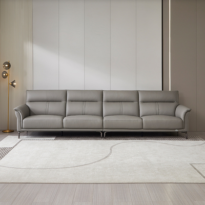 全友家居 门店同款 22763B 进口头层牛皮直排一字L型真皮艺沙发