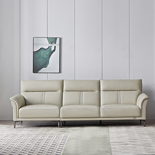 全友家居家具线下门店同款 22763A 头层牛皮一字型直排真皮艺沙发