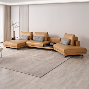 全友家居家具家私正品 宜北家意式 20530A 直排一字L型真皮艺沙发