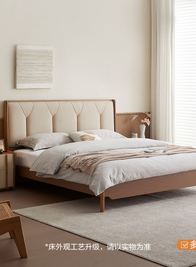 全友家居 门店同款 喜悦 809805 软包板式双人高箱婚床1.5 1.8米