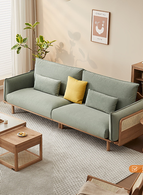 全友家居 门店同款 拾木集 东方风 FW0016AB 直排一字型布艺沙发