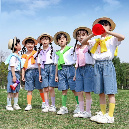 六一儿童节演出服装小学生运动会啦啦队短裤套装幼儿园毕业照班服