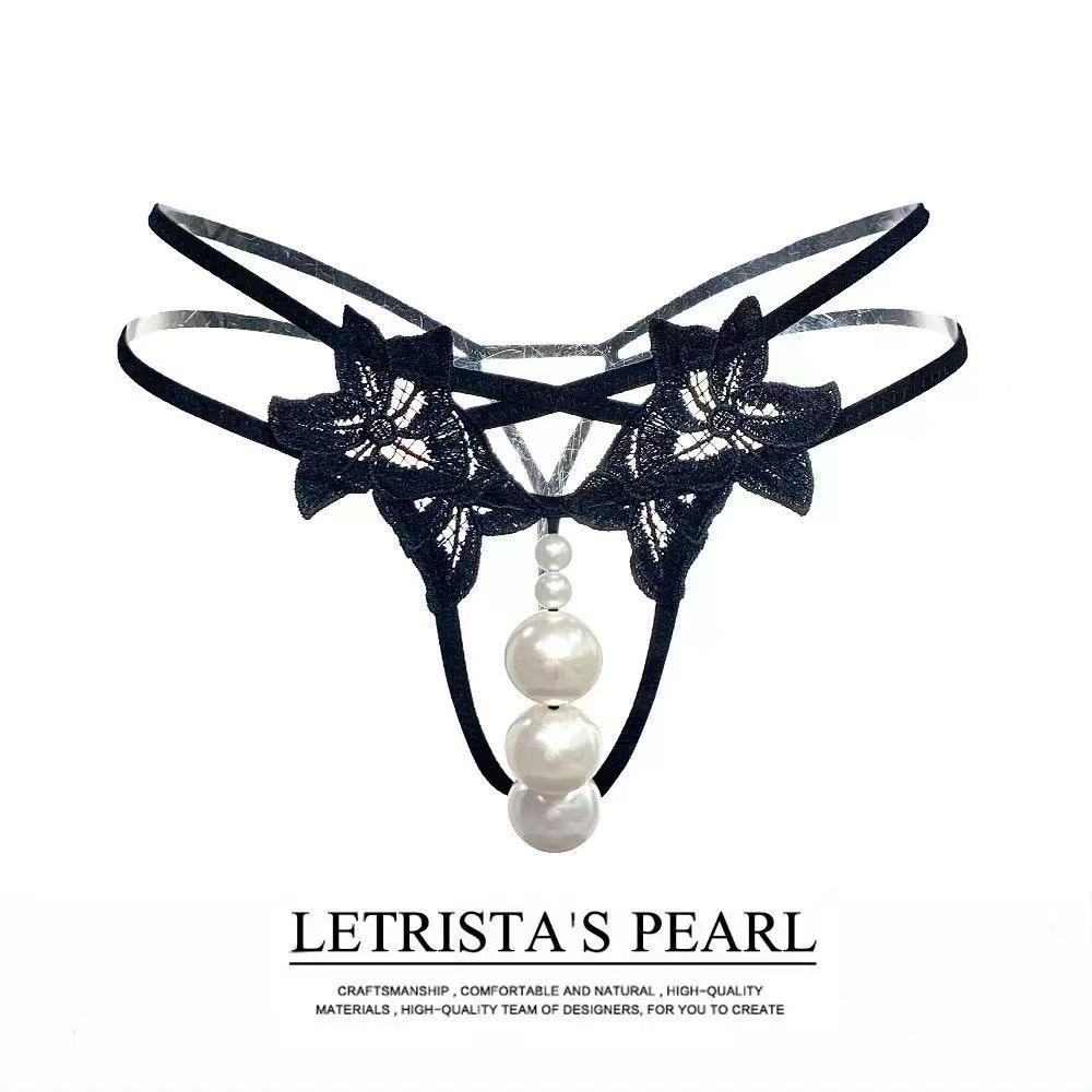 大珠内裤女内入超大颗粒性感透明按摩丁字裤加大纯棉蕾丝入体内裤