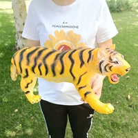 Большая реалистичная зебра из мягкой резины, фигурка, кукла, игрушка, слон, лев, тигр