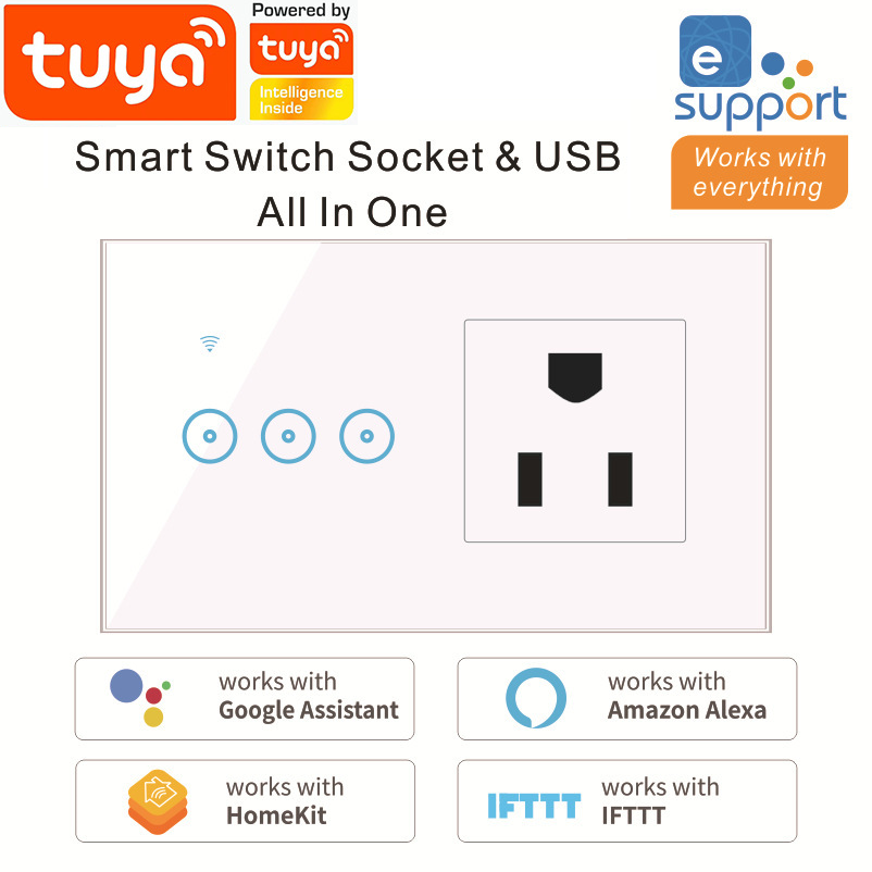 146双三孔147插座开关TUYA涂鸦WIFI开关13A 15A欧美英澳规120万用-封面