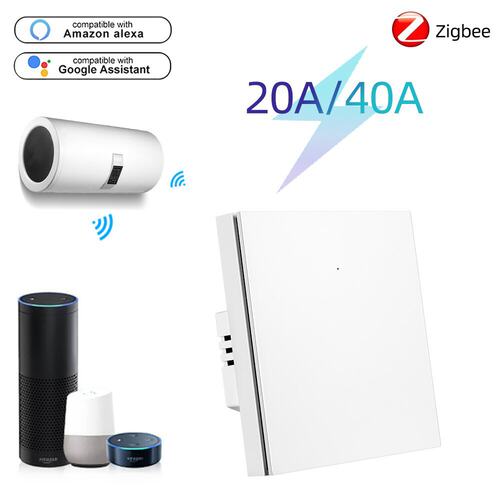 欧规热水器智能开关40A涂鸦Zigbee支持alexa语音控制涂鸦按键开关