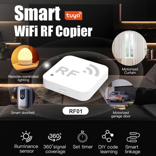 涂鸦射频RF无线拷贝智能wifi车库门门禁克隆对拷无线拷贝遥控器