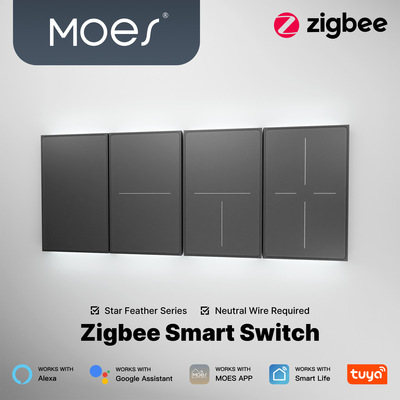 肤感玻璃美规智能开关涂鸦zigbee墙壁开关app控制场景切换带背光